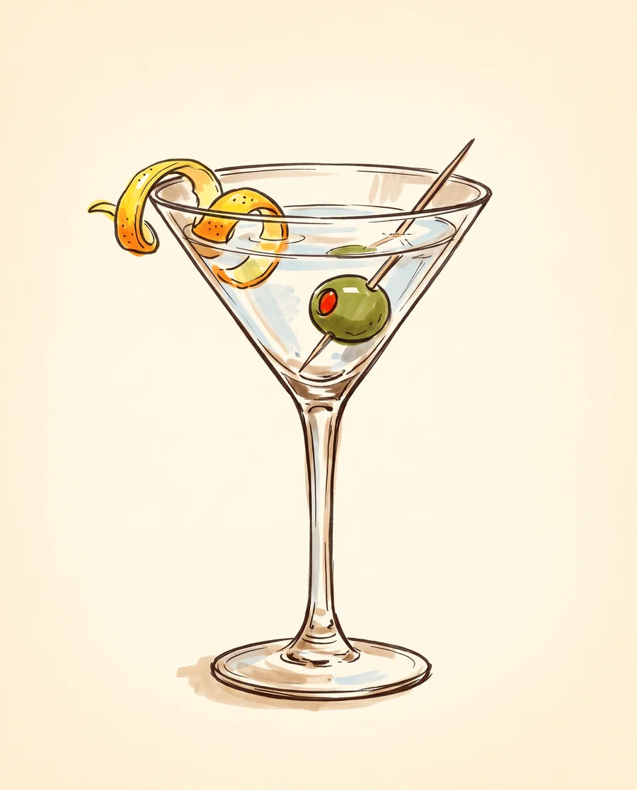 Martini — drawn by hand