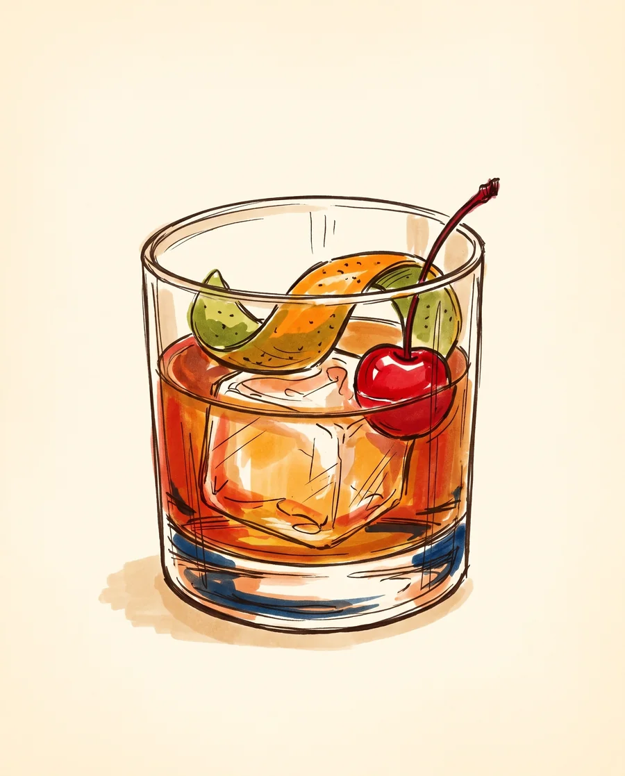 Old Fashioned — drawn by hand